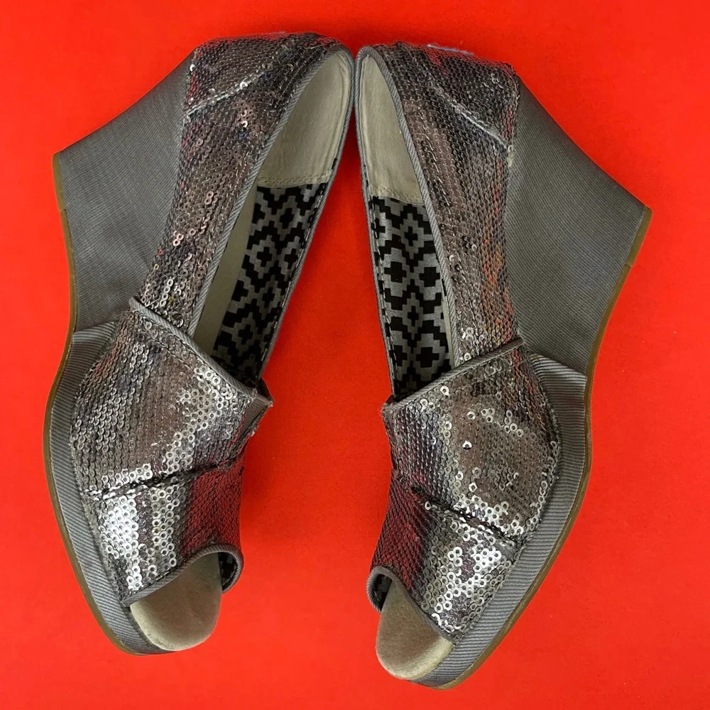 Toms sliver/Gray sequin espadrilles - Picture 4 of 5